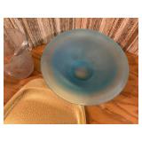 Vintage Pyrex Butterfly Gold and Woodland Bowls with Mid Century Amber Glass Serveware Lot