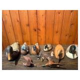 Collection of 11 Vintage Wood & Composite Waterfowl Decoys & Figurines - Mallard, Loon, Canada Goose & More