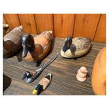 Collection of 11 Vintage Wood & Composite Waterfowl Decoys & Figurines - Mallard, Loon, Canada Goose & More