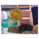 Vintage Global Textile & Bag Lot - Hand-Woven Quilts, Serepes, & Accessories