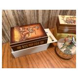 Vintage Music Box & Vanity Lot - Swiss Thorens, Hummel/Anri, Reuge, Celluloid Green Vanity Set, Working Movements, Ideal Collector Estate Find!