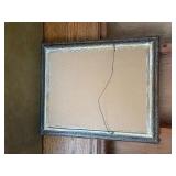 Framed Mountain Lake Winter Landscape Print Wall Art – Rustic Decorative Wood Frame