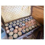 Antique Edison Standard Cylinder Phonograph with Large Black Morning Glory Horn, 40+ Cylinder Records & Leather Travel Case Collection