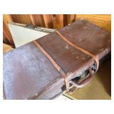 Antique Edison Standard Cylinder Phonograph with Large Black Morning Glory Horn, 40+ Cylinder Records & Leather Travel Case Collection