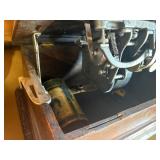 Antique Edison Standard Cylinder Phonograph with Large Black Morning Glory Horn, 40+ Cylinder Records & Leather Travel Case Collection