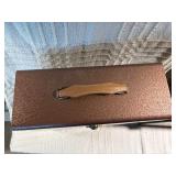 Lot of 2 Vintage Metal Storage Cases with Handles and Latches – Brown & Gold