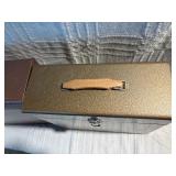 Lot of 2 Vintage Metal Storage Cases with Handles and Latches – Brown & Gold