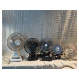 Lot of 5 Small Desk & Clip Fans - Galaxy & More - Vintage & Modern Mixed Lot