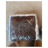 Genuine Cowhide Patchwork Round Rug, (3) Alpaca/Sheepskin Style Pillows & NIB Fleece Blanket
