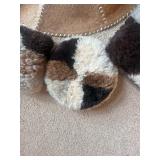 Genuine Cowhide Patchwork Round Rug, (3) Alpaca/Sheepskin Style Pillows & NIB Fleece Blanket