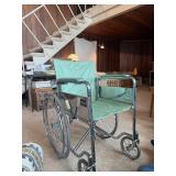 Vintage Theradyne Mint Green Chrome Folding Wheelchair
