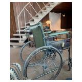 Vintage Theradyne Mint Green Chrome Folding Wheelchair