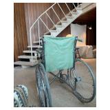 Vintage Theradyne Mint Green Chrome Folding Wheelchair