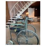 Vintage Theradyne Mint Green Chrome Folding Wheelchair