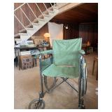 Vintage Theradyne Mint Green Chrome Folding Wheelchair