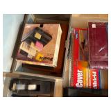 Vintage Office & Home Organization Lot — Metal Boxes, Photo Albums, Agenda, Post-it Dispenser & More