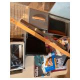 Vintage Office & Home Organization Lot — Metal Boxes, Photo Albums, Agenda, Post-it Dispenser & More