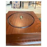 Vintage Decor & Collectibles Lot: Brass Desk Bell, Gavel, Sad Iron & Vanity Bottles