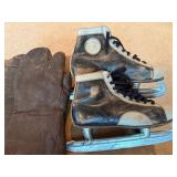 Vintage Ice Skating Gear Lot: Mid-Century Skates, Mittens, & Spats