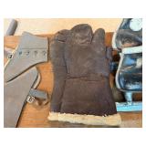 Vintage Ice Skating Gear Lot: Mid-Century Skates, Mittens, & Spats