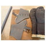 Vintage Ice Skating Gear Lot: Mid-Century Skates, Mittens, & Spats
