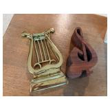 Norman Rockwell Saturday Evening Post Lot – 3 Figurines + Brass Lyre + Wood Treble Clef – Dave Grossman Designs 1973