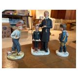 Norman Rockwell Saturday Evening Post Lot – 3 Figurines + Brass Lyre + Wood Treble Clef – Dave Grossman Designs 1973