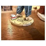 Norman Rockwell Saturday Evening Post Lot – 3 Figurines + Brass Lyre + Wood Treble Clef – Dave Grossman Designs 1973