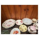 Vintage Lot of Mismatched Floral Porcelain Tea Cups & Saucers + Decorative Plates – 20+ Pieces
