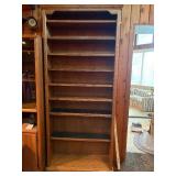 Vintage Solid Wood Tall Bookcase / Media Storage Shelf - Multi-Tiered