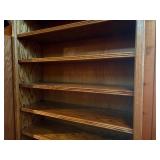 Vintage Solid Wood Tall Bookcase / Media Storage Shelf - Multi-Tiered