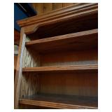 Vintage Solid Wood Tall Bookcase / Media Storage Shelf - Multi-Tiered