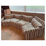Vintage 1960s Mid-Century Curved 2-Piece Sectional Sofa