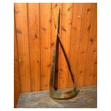 Vintage Brutalist Mid-Century Modern Brass/Copper Structural Table Art Sculpture