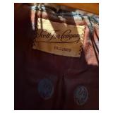 Vintage Scott Fur Company Billings Brown Real Fur Long Coat with Monogrammed Lining