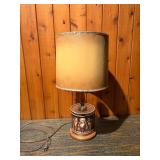 Vintage Mid-Century Revolutionary War Drum Table Lamp with Shade