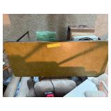Mid-Century Modern Style Rectangular Table with Faux Leather Top and Black Metal Legs