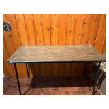 Vintage Faux-Wood Grain Folding Utility Table