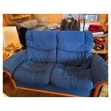 Ekornes Stressless Scandinavian Style Blue Fabric Loveseat