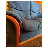 Ekornes Stressless Scandinavian Style Blue Fabric Loveseat