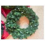 Lot of 5 Festive Artificial Christmas Wreaths – Assorted Sizes, Pre-Lit & Lighted Displays