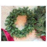 Lot of 5 Festive Artificial Christmas Wreaths – Assorted Sizes, Pre-Lit & Lighted Displays