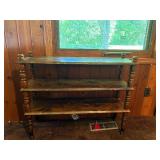 Vintage Mid-Century Spindle Leg 3-Tier Wooden Bookshelf / Display Stand