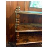 Vintage Mid-Century Spindle Leg 3-Tier Wooden Bookshelf / Display Stand
