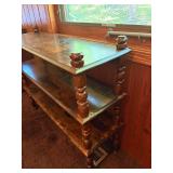 Vintage Mid-Century Spindle Leg 3-Tier Wooden Bookshelf / Display Stand