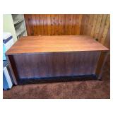 Vintage Mid-Century Modern Style Wooden Executive Office Desk - With 3 Drawers