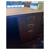 Vintage Mid-Century Modern Style Wooden Executive Office Desk - With 3 Drawers