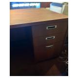 Vintage Mid-Century Modern Style Wooden Executive Office Desk - With 3 Drawers