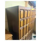 Vintage Faux-Oak Large Storage Cabinet / Wardrobe Armoire
