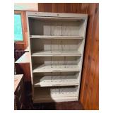HON 5-Shelf Metal Lateral Open-File Cabinet with Retractable Doors & Dividers - Putty/Beige